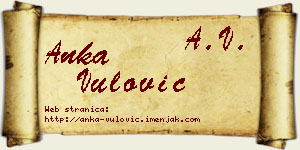 Anka Vulović vizit kartica